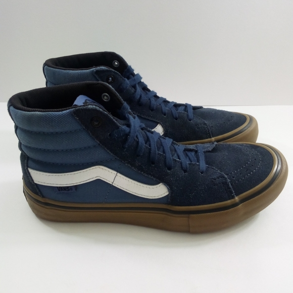 Vans Other - Vans Sk8-Hi Pro Rainy Day Men 8.5 Women 10 Navy Gum Skateboarding Shoes